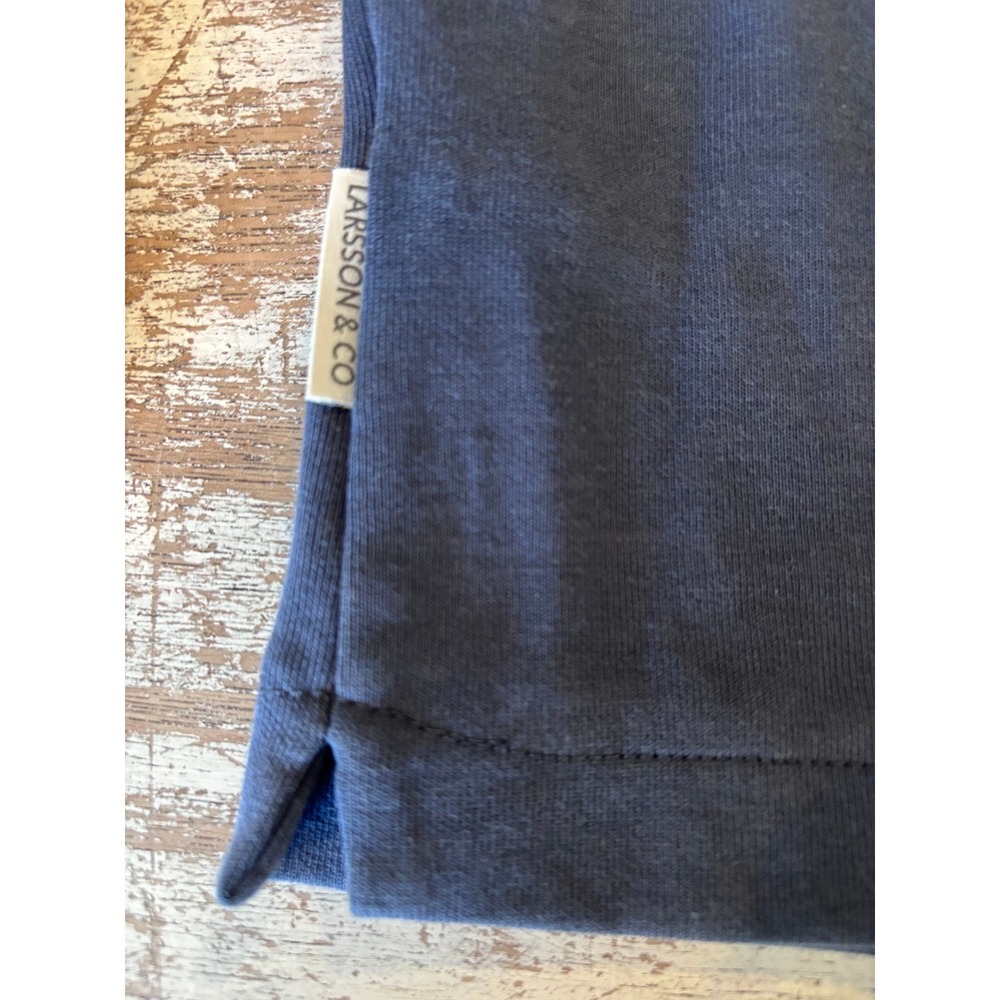 LARSSON & CO quarter zip pullover men size XL blue cotton blend long sleeve - Picture 6 of 10